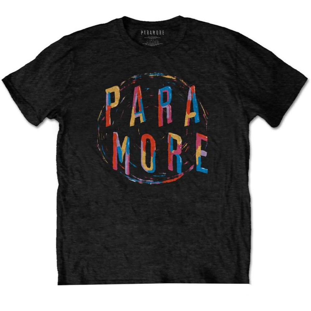 Paramore Unisex Adult Spiral Cotton T-Shirt / Black